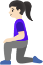 woman kneeling: light skin tone emoji