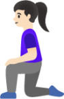 woman kneeling: light skin tone emoji
