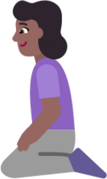 woman kneeling medium dark emoji