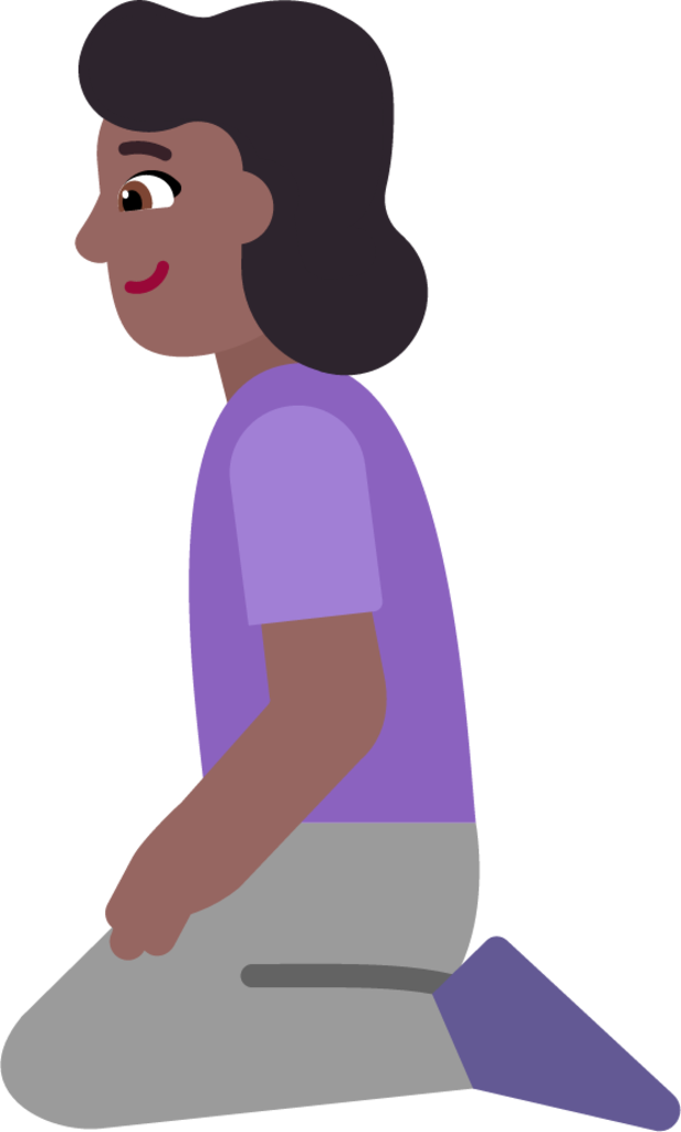 woman kneeling medium dark emoji