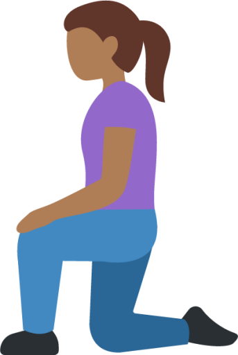 woman kneeling: medium-dark skin tone emoji