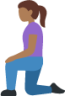woman kneeling: medium-dark skin tone emoji