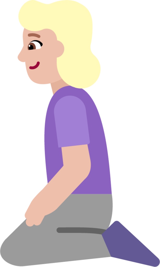 woman kneeling medium light emoji