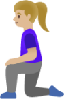 woman kneeling: medium-light skin tone emoji