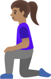 woman kneeling: medium skin tone emoji
