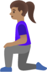 woman kneeling: medium skin tone emoji