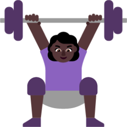 woman lifting weights dark emoji