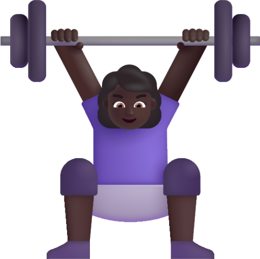 woman lifting weights dark emoji