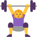 woman lifting weights default emoji