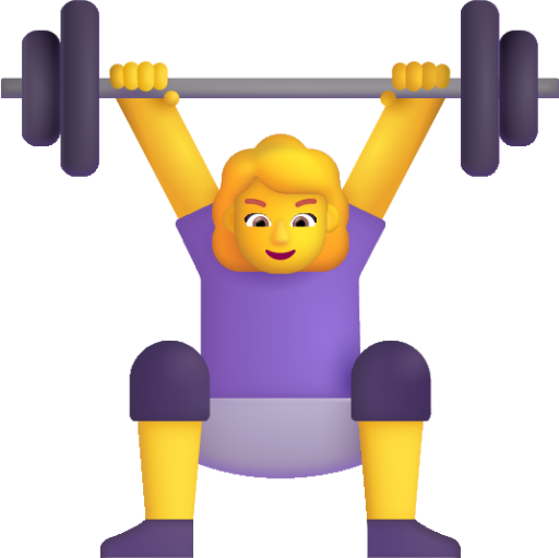woman lifting weights default emoji
