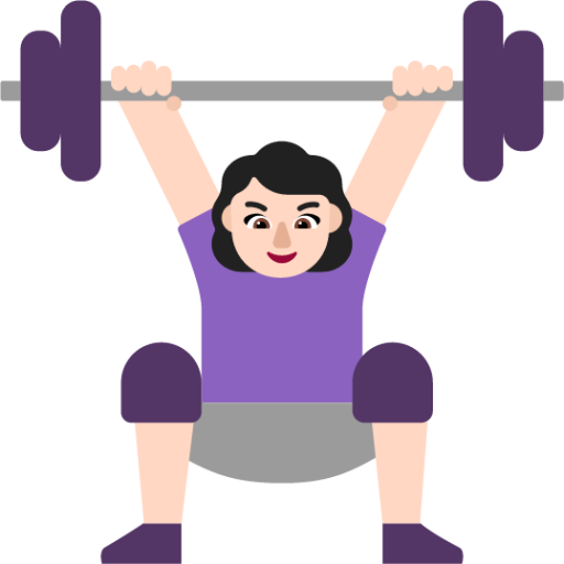 woman lifting weights light emoji