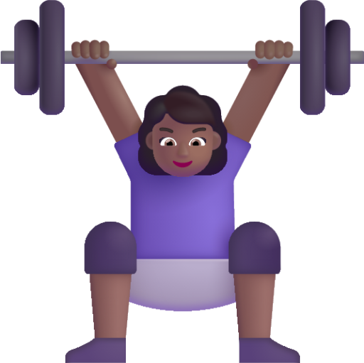 woman lifting weights medium dark emoji