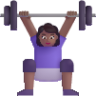woman lifting weights medium dark emoji