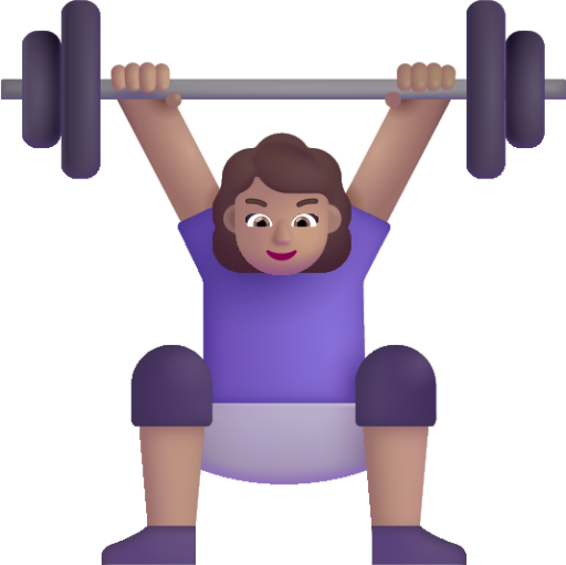 woman lifting weights medium emoji