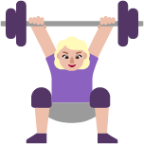 woman lifting weights medium light emoji