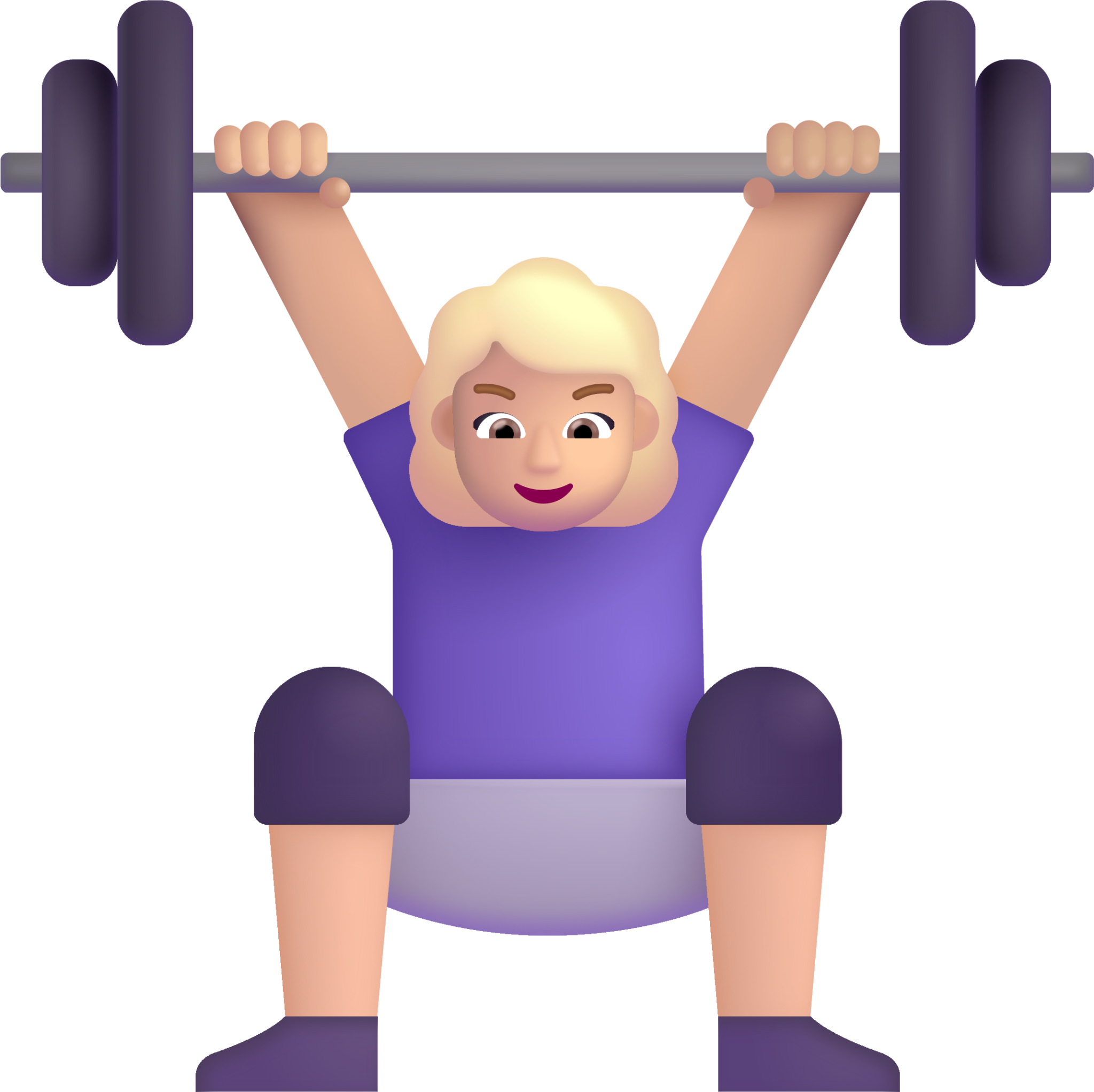 woman lifting weights medium light emoji