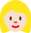 woman: light skin tone, blond hair emoji