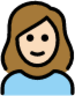 woman: light skin tone emoji