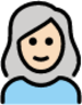 woman: light skin tone, white hair emoji