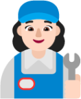 woman mechanic light emoji