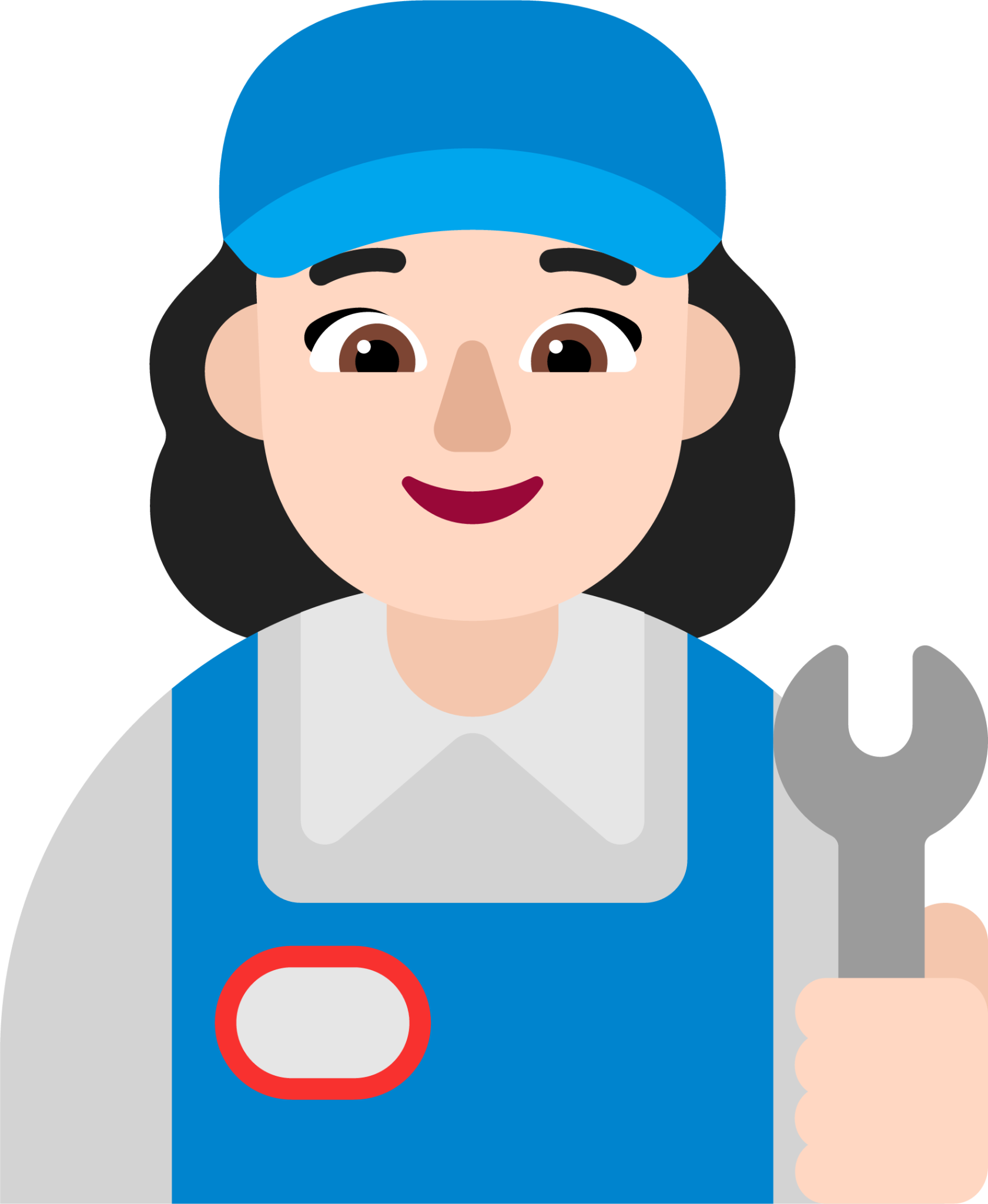 woman mechanic light emoji