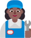 woman mechanic medium dark emoji