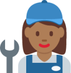 woman mechanic: medium-dark skin tone emoji