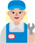 woman mechanic medium light emoji