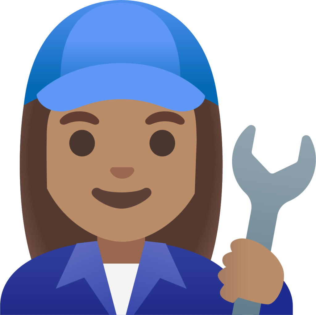 woman mechanic: medium skin tone emoji