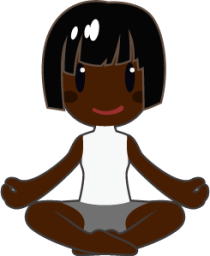 woman meditating (black) emoji