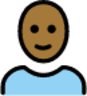 woman: medium-dark skin tone, bald emoji