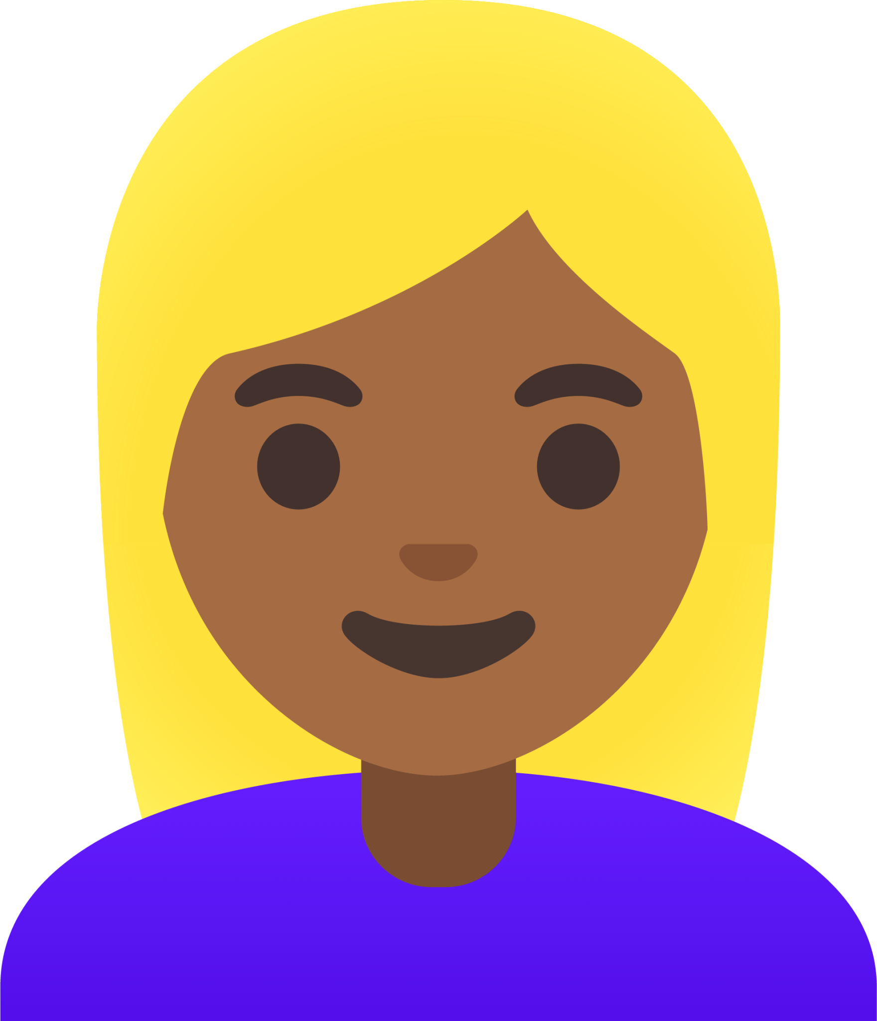 woman: medium-dark skin tone, blond hair emoji