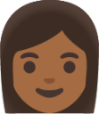 woman: medium-dark skin tone emoji
