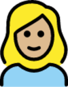 woman: medium-light skin tone emoji