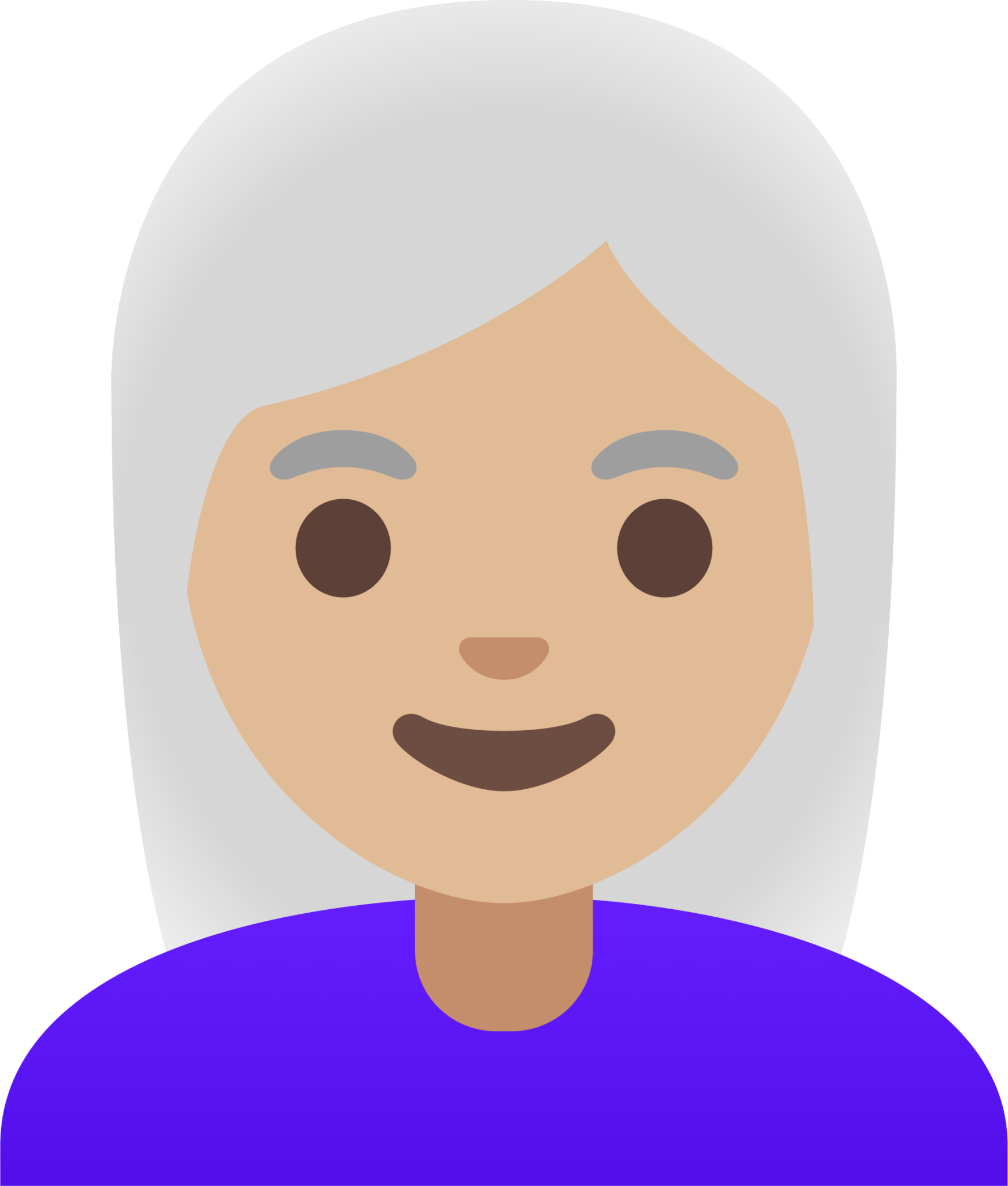 woman: medium-light skin tone, white hair emoji