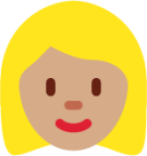 woman: medium skin tone, blond hair emoji