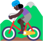 woman mountain biking dark emoji