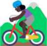 woman mountain biking dark emoji