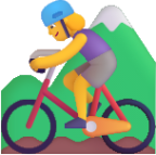 woman mountain biking default emoji
