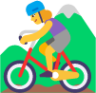 woman mountain biking default emoji