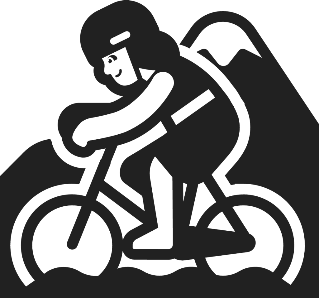 woman mountain biking emoji