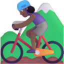 woman mountain biking medium dark emoji