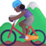 woman mountain biking medium dark emoji