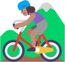 woman mountain biking medium emoji