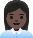 woman office worker: dark skin tone emoji