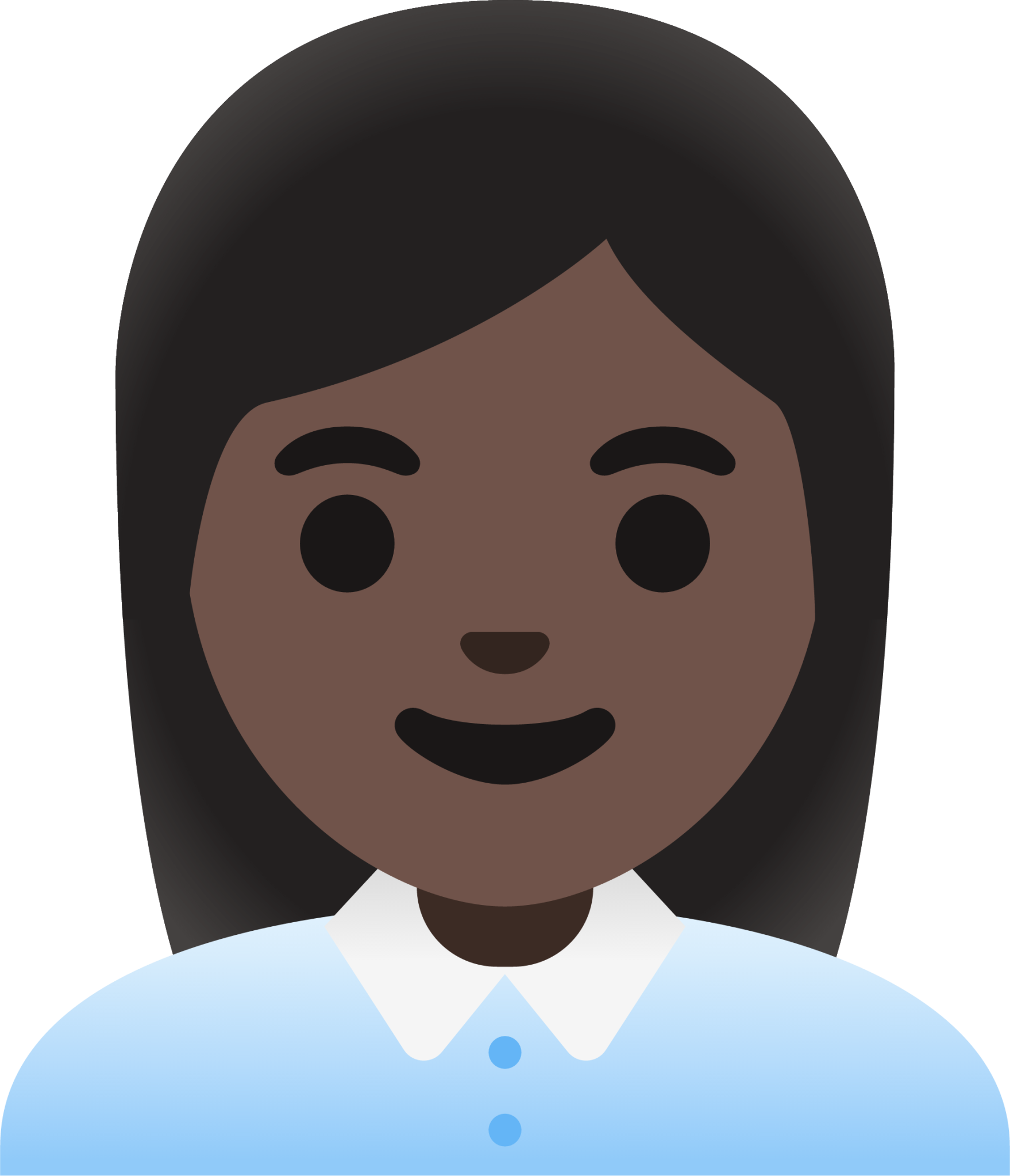 woman office worker: dark skin tone emoji