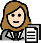 woman office worker: light skin tone emoji