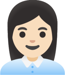 woman office worker: light skin tone emoji