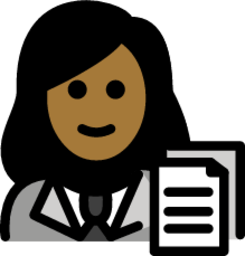 woman office worker: medium-dark skin tone emoji