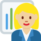 woman office worker: medium-light skin tone emoji